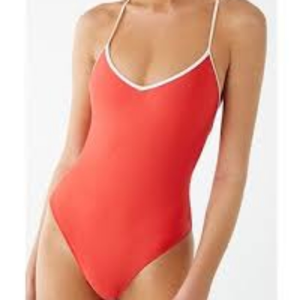 NWT Forever 21 One Piece Red Swimsuit